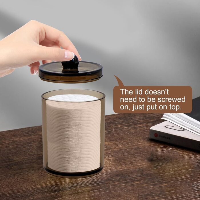 Органайзер для ватних паличок TOKSEO (3 шт.), ватніків, зубної нитки, косметики, чорного кольору