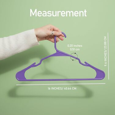 Набір пластикових вішалок для одягу Utopia Home, економні та міцні з жолобками для плечей, фіолетові, 50 шт.
