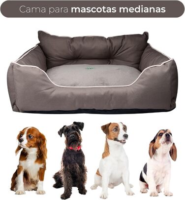 UNITED COLORS OF BENETTON. Pets - Dog Bed, Ergonomic Bed, for Medium-Sized Dogs, Made of Polyester, Machine Washable, Size M, (brown, 75 cm)