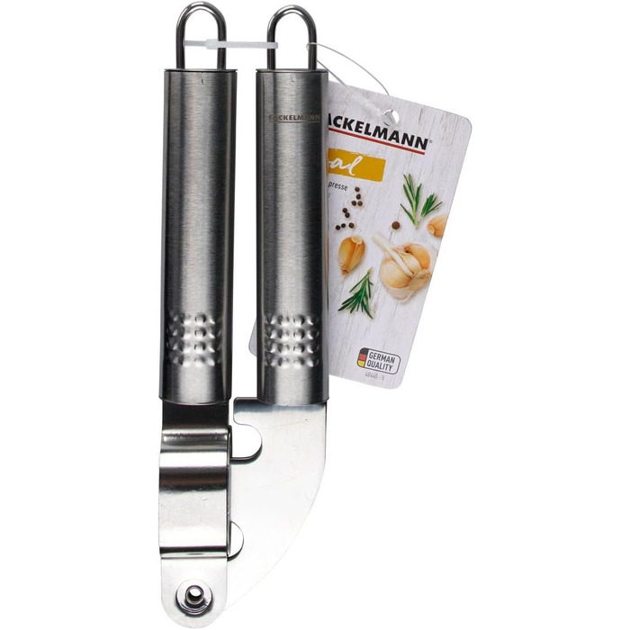 Пресс для часнику Fackelmann OVALGRIFF з нержавіючої сталі, ергономічна ручка, сріблястий, 1 шт.