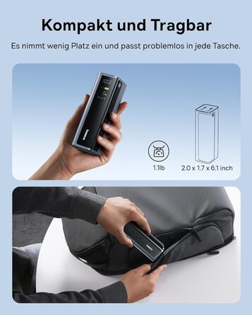 Power Bank Baseus EnerGeek 145W 20800mAh з 2x USB-C PD 3.0 (100W) та Digital Display для Ноутбуків, MacBook, iPhone, Samsung, SteamDeck