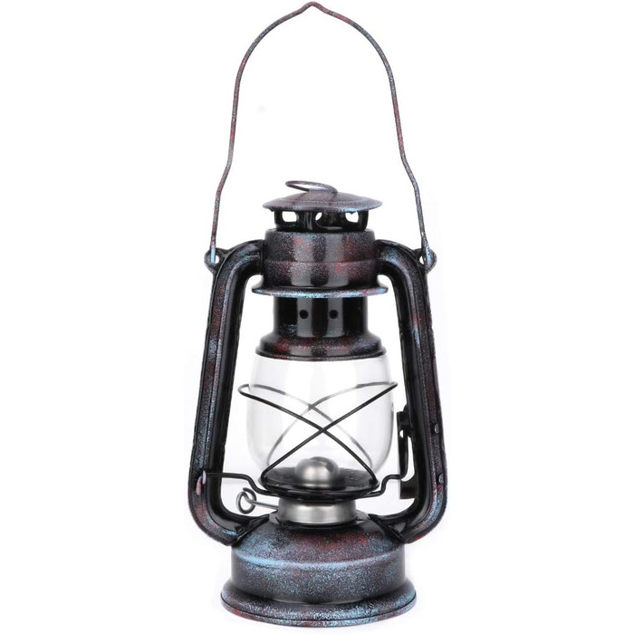 Vintage Petroleum Lamp, Classic Petroleum Lamp Nostalgic Petroleum Storm Lantern with Glass Bulb, Portable Camping Outdoor Lights, 24cm (Kerosene Lamp)