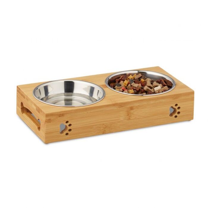 Relaxdays Double Food Bowl for Dogs