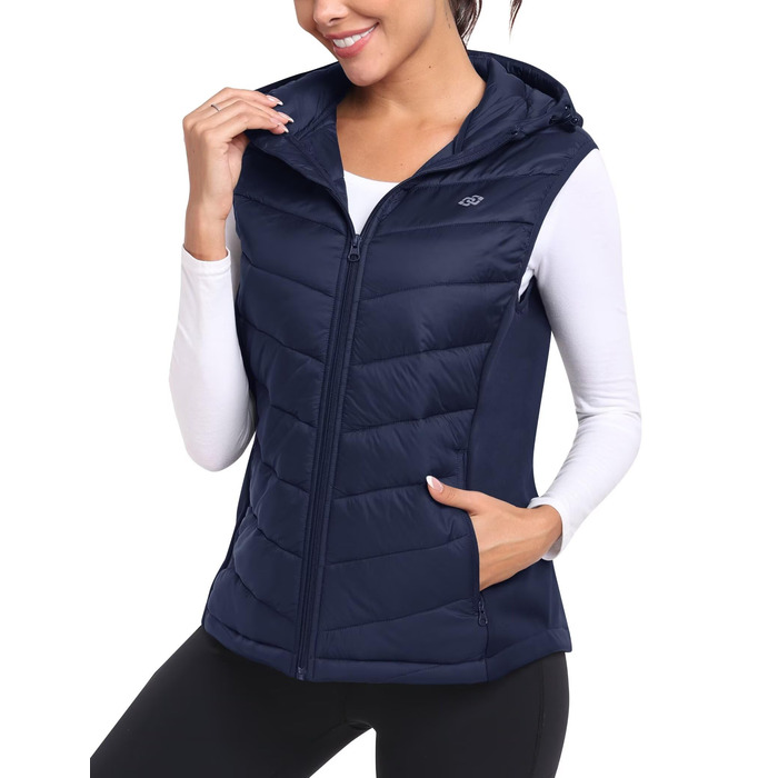 Легка жіноча жилетка MoFiz з пуху, без рукавів, для активного відпочинку, туризму та подорожей (Блакитна, L)