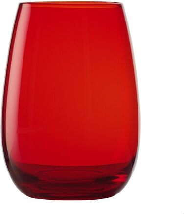 Stölzle Lausitz ELEMENTS Glasses 465 ml Red I Drinking Glasses 6-Piece Set I Dishwasher-Safe Glass Set I High Impact Resistance I Universal Glasses as Water Glasses, Juice Glasses, Whiskey Glasses