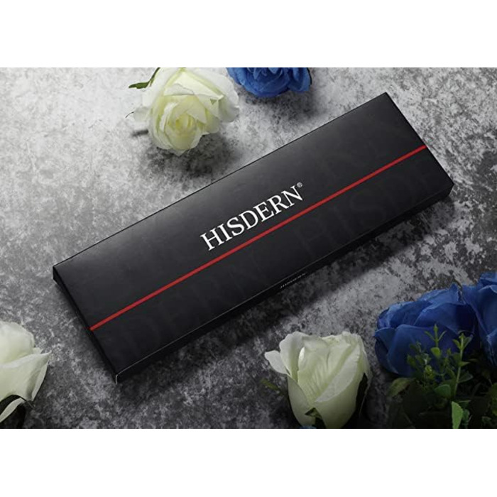 HISDERN Комплект краватки та нагрудного хустинки в клітинку для чоловіків, формальний стиль, класичний, для весілля, бежевий