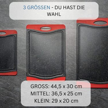 Дерев'яний обрізний дошка Westmark з жолобом для соку, неслизька, захищає леза, розмір 44,5 x 30 см, імітація граніту, пластик, антрацит/червоний, 6217224G (M)