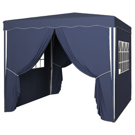 Outsunny Folding Gazebo 3 x 3 m with Side Walls & Windows, UV Protection, Garden Gazebo for Parties, incl. Carry Bag, Blue