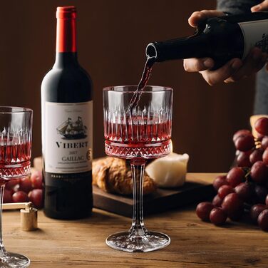 Набір келихів для вина 4 шт., 400 мл, великі кришталеві келихи, квадратні келихи для червоного вина з довгим ніжкою, подарунок на весілля/день народження (прозорі)