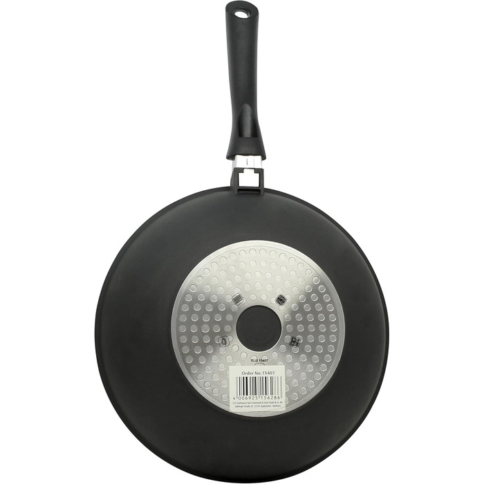ELO Crepe Pan, 28 cm, ALUCAST: Pan made of energy-saving die-cast aluminum with non-stick coating, suitable for ceramic, gas, electric, and induction cooktops - dishwasher safe, color: black (28 cm NEW, wok pan)