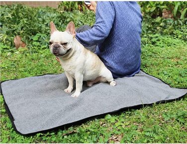 Водонепроникна килимок для собак, 100 x 70 см, з сумкою, для подорожей, чорний, пухнастий