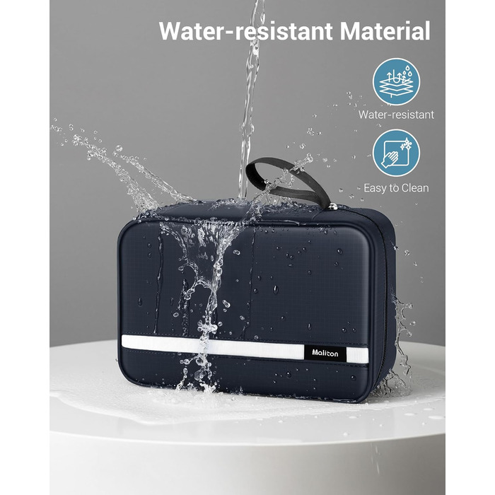 Сумка для туалетних речей Maliton: велика водонепроникна сумка для подорожей, спорту та басейну | 4 відділення | Складана | Navy Blue
