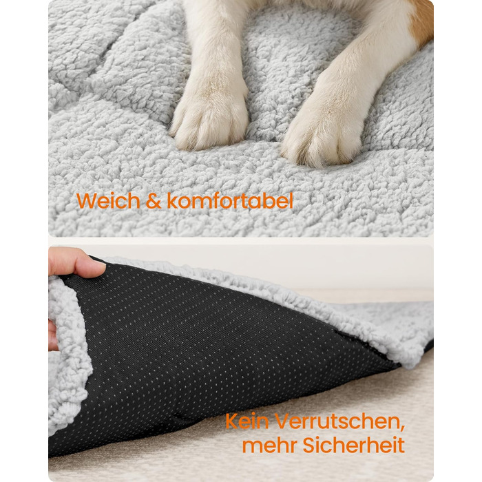 Підстилка для собак та котів Feandrea, 60 x 45 см, сіра, машинне прання, антиковзаюча