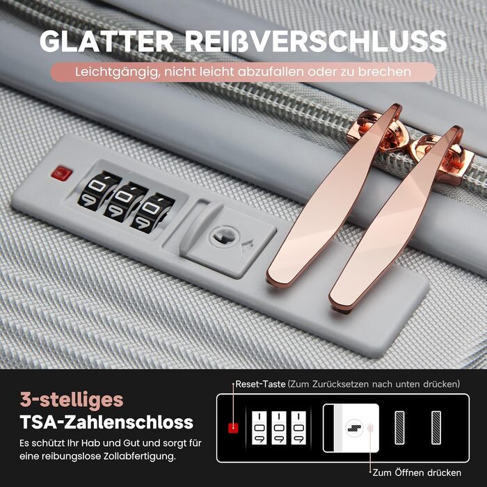 Набір валіз Homelux 3 шт. Бежевий, ABS, Hartschale, M-L-XL (950-silber)