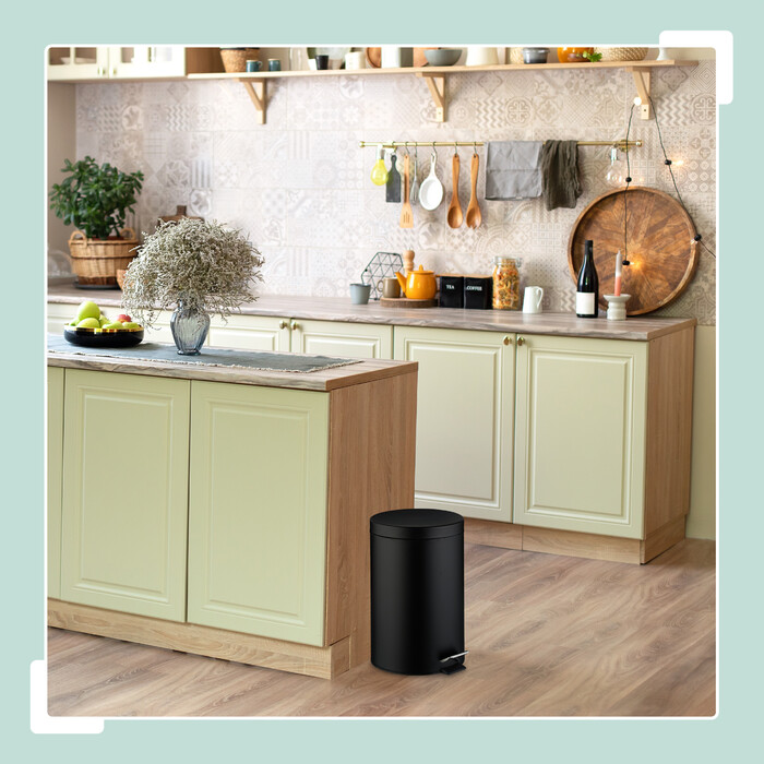 Relaxdays Round Trash Can for Kitchen, 20 Liter
