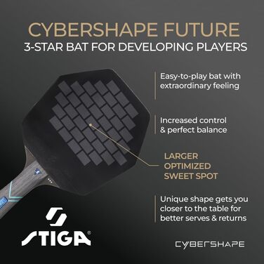Турнік для настільного тенісу STIGA Cybershape Future Truls Möregårdh, 3 зірки, шестигранна форма, чорний