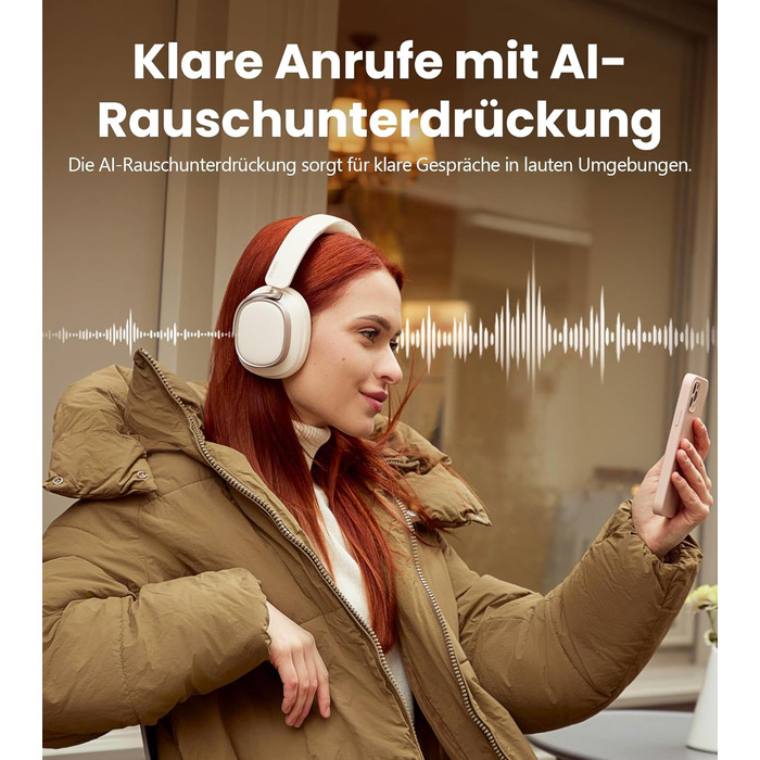 Навушники бездротові Edifier ES850NB з шумозаглушенням, Hi-Res Audio, Bluetooth 5.4, LDAC, 92 год роботи, слонова кістка