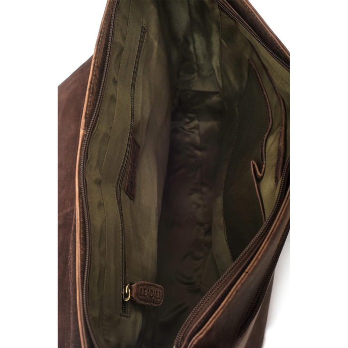 LEABAGS Латтоп-сумка Оксфорд з натуральної шкіри 15 дюймів - Месенджер, робоча сумка, 38x31x10 см, Коричневий