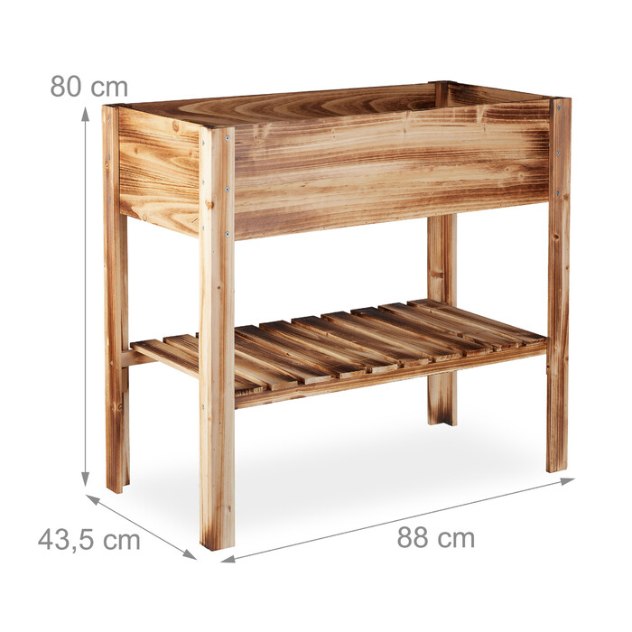 Relaxdays Підняте ліжко Wood Flamed