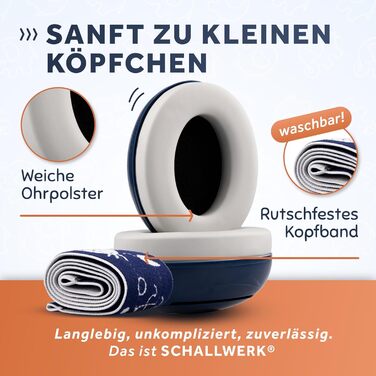 Schallwerk Mini+ - Шумоізоляційні навушники для малюків. Дитячі навушники для захисту від шуму, блакитний колір
