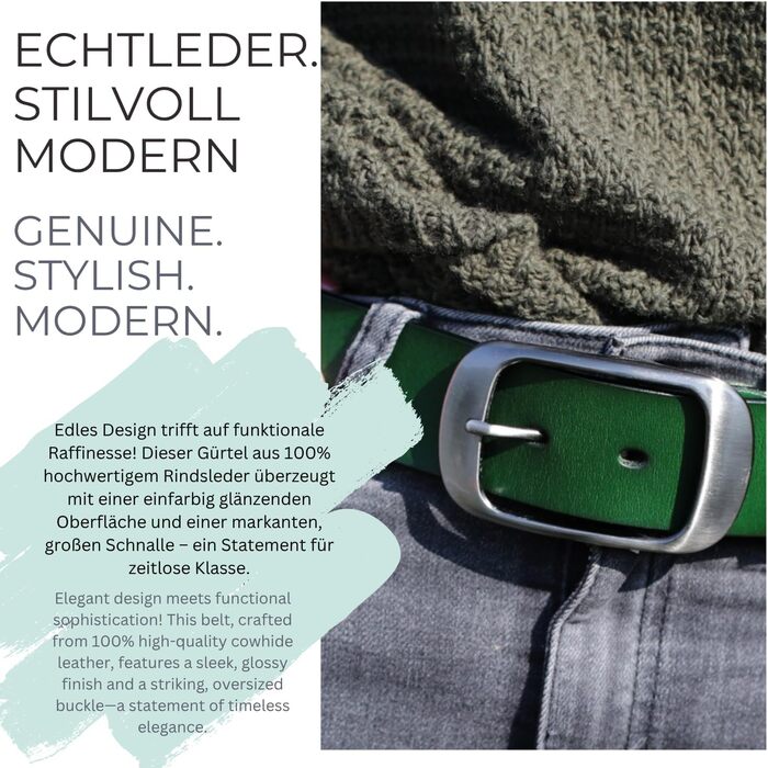 Чоловічий/Жіночий шкіряний ремінь styleBREAKER 3.7 см | Яловичина | Срібляста пряжка | Елегантний ремінь для костюма та джинсів | Регульована довжина 80 см, бежевий