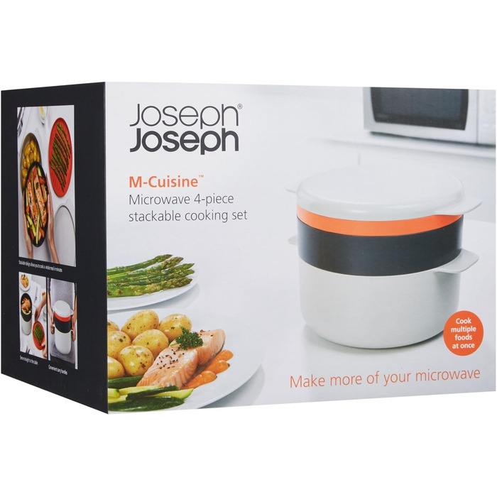 Набір посуду для мікрохвильової печі Joseph Joseph M-Cuisine, 4 предмети, стійкий до нагрівання, оранжевий, штабельований