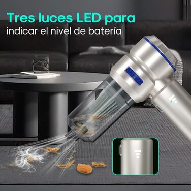 Бездротовий ручний пилосос ICEPURE, 18000Pa, 6000mAh, 4-в-1, безщітковий мотор, 3 режими потужності, аксесуари для авто, дому, офісу, тварин, з сумкою, блакитний