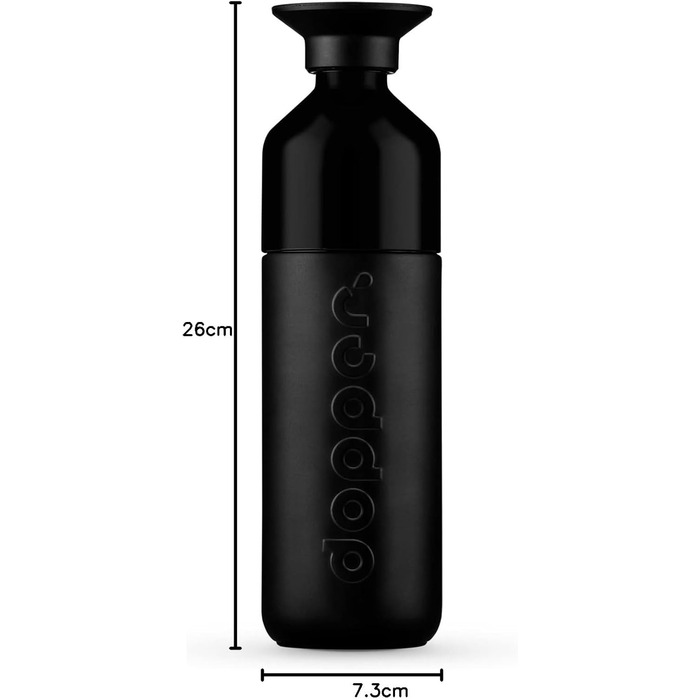 Dopper Insulated Stainless Steel Thermos Bottle - 580ml, Leak-Proof, 24h Cold/9h Hot - Black