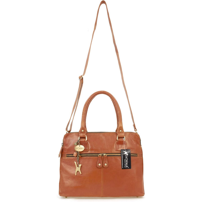 Сумка жіноча шкіряна Catwalk Collection Victoria (світло-коричнева) - велика сумка-тоут на плече з відстібним ременем