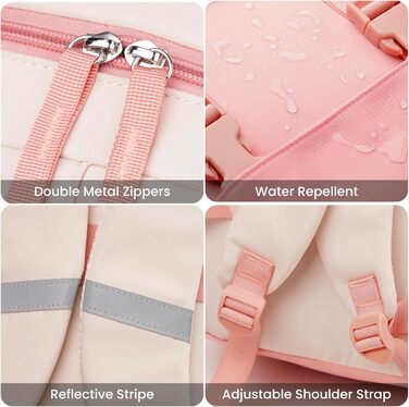 Рюкзак MOMUVO для підлітків та жінок, для ноутбука | Милий рюкзак для школярів та студенток 15.6 дюймів (15.6', Бежево-рожевий)