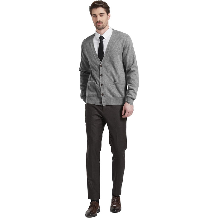 Чоловічий кардиган Kallspin з вовняної суміші, сірий, розмір L