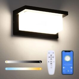 LED вуличний світильник Lightsjoy 18W, IP66, водонепроникний, нейтральний білий, з пультом дистанційного керування та додатком