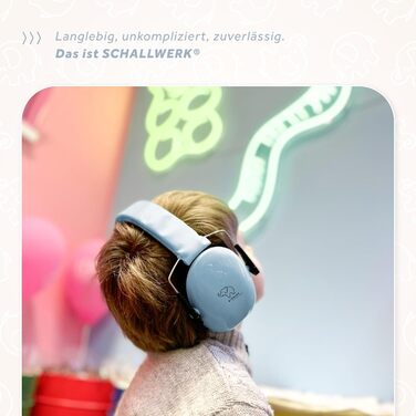 Schallwerk® Kapselgehörschutz Kiddies: навушники шумозахисту для дітей, преміум-якість, блакитний | захист від шуму для повсякденного використання та заходів
