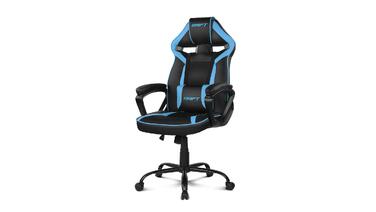 Ігрове крісло DRIFT GAMING DR50 (DR50BL) професійне, регулювання висоти, гойдання, м'які підлокітники, штучна шкіра, чорно-синє, 67x122-131x67 см