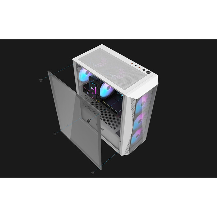 Корпус для ПК darkFlash DK352 Plus, білий, Tower, 4 aRGB вентилятори