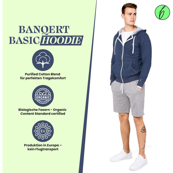 Чоловічий худі Banqert | Бавовна преміум-якості | Різні кольори, в тому числі синій