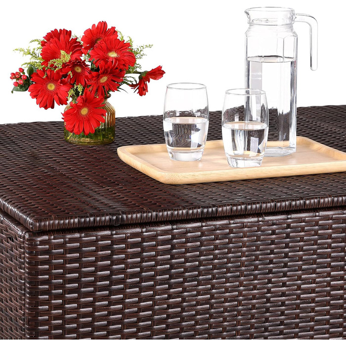 Скриня для подушок Casaria 318 л, садова коробка для зберігання, поліротанг, коричнева