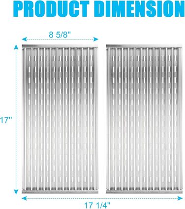 WEBROIL Grill-Emitter Plate for CharBroil Performance TRU-Infrared/Amplifire 2 Burner 463633316 463655621, Grill Grate Replacement for Charbroil G327-1100-W1, 2 Pieces, Stainless Steel