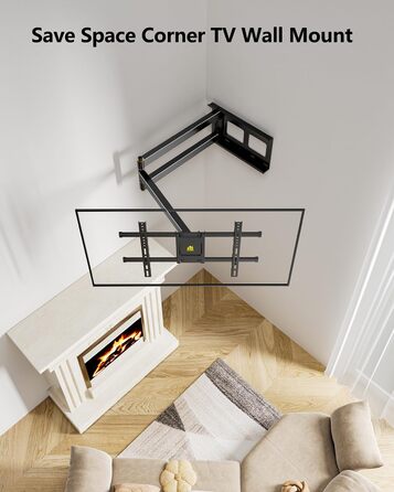 Настінне кріплення для телевізора HY-Bracket поворотне, для LED, OLED, 4K, 37-80 дюймів, чорне
