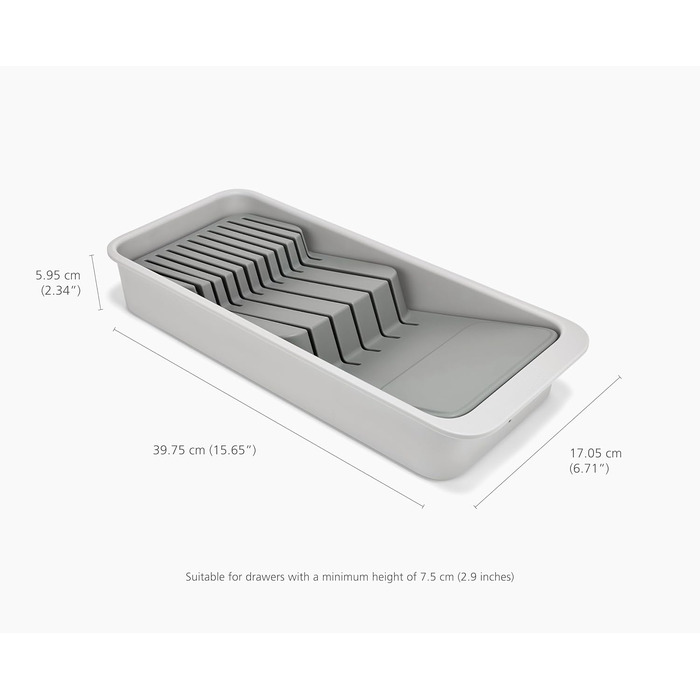 Органайзер для столових приборів Joseph Joseph DrawerStore з блоком для ножів, розширюваний, з переробленого пластику, компактний