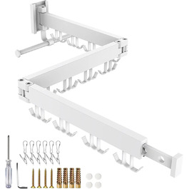 Сушарка для білизни Honeyhouse настінна розкладна, чорна, з кріпленням та тримачами для шкарпеток