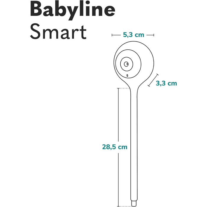 Дитячий відеомонітор Lionelo Care Babyline Smart з Wi-Fi, камерою, мобільним додатком та датчиками руху/звуку (білий)