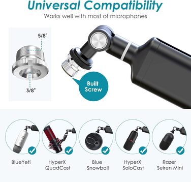 Кріплення для мікрофона YOUSHARES A-Universal (сумісний з Seiren Mini, V3 Mini/Chroma, Razer Seiren V2 X/Pro, Seiren X)