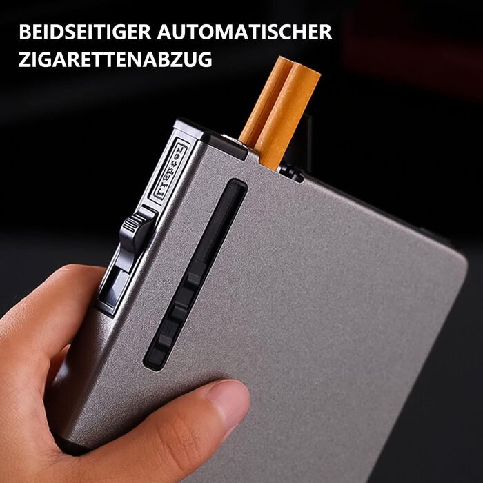 Електронне запальничкове кейс для сигарет CAM2 на 20 сигарет, чорний, з автоматичним викиданням