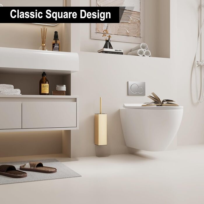 Настінна щітка для туалету BVL з кріпленням без свердління, набір з 2 насадки, силіконова щітка для унітазу, кутова, білий матовий колір