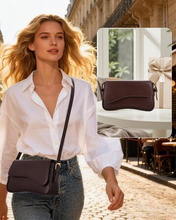 Сумка жіноча через плече з екошкіри, вінтажна Saddle Bag, коричнева. З 2 знімними ремінцями