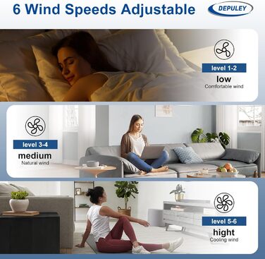 Depuley Потолочний вентилятор з підсвічуванням для вулиці: LED лампа з вентилятором для саду, тераси - 132см, з пультом керування, для вітальні, ресторану, офісу (Білий, 52 дюйми)