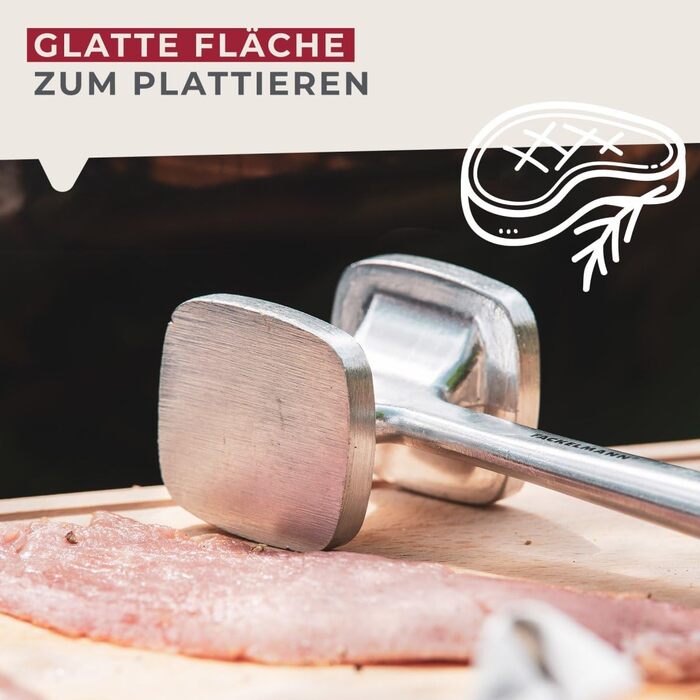 Тістоміс Fackelmann з м'якими ручками – молоток для м'яса з чорної сталі 28 см