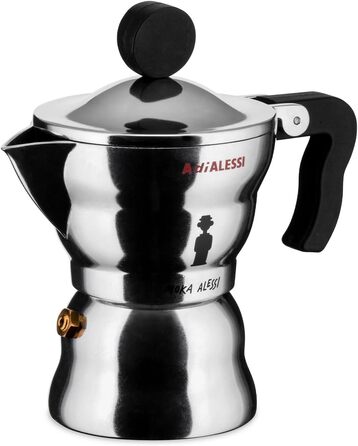 Еспресо-кавомашина Alessi AAM33/6 Design, алюмінієвий корпус, термопластик, срібна, 1 чашка