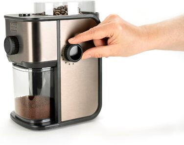 Електрична кавомолка BLACK+DECKER BXCG150E 150W з регулюванням помелу, нержавіюча сталь, 50г, чорна